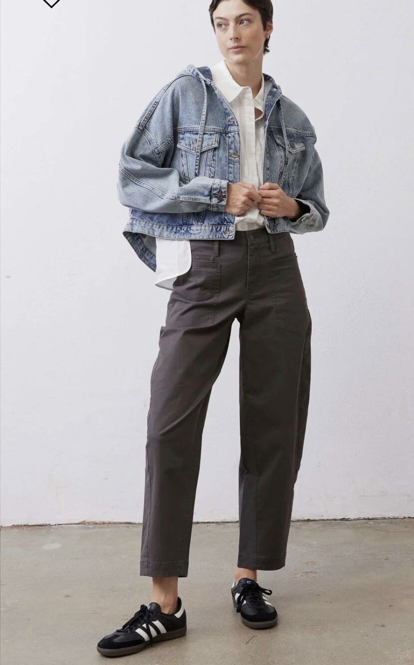 NEW Ruti The Slouchy Soft Twill Pants•12•Midnight Mist Barrel Trouser Pant $259